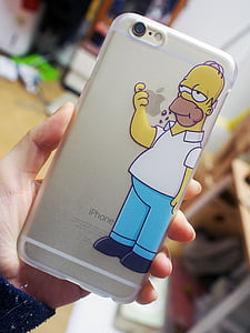 gold iPhone 6 Plus and clear Hommer Simpson-printed case thumbnail