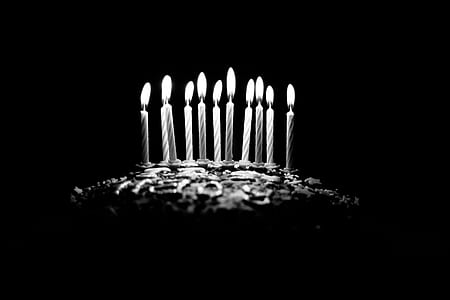 grayscale photo of candles lighten up thumbnail