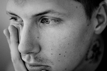 grayscale photo of man's face thumbnail