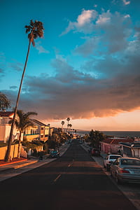 black road during sunset thumbnail
