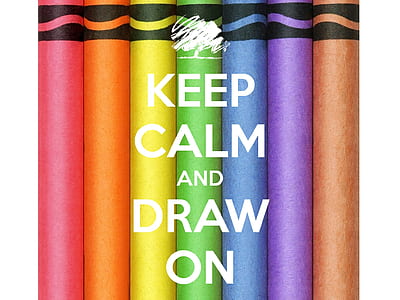 crayons illustration with keep calm text overlay thumbnail