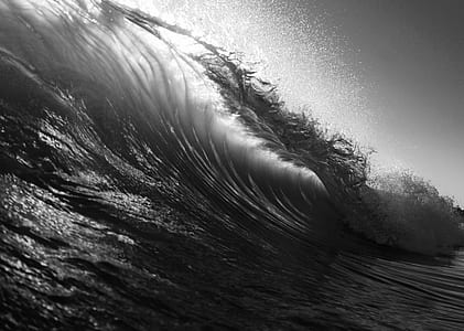 grayscale photography of sea waves thumbnail