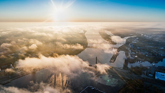 White Clouds Through the Sun Scenery thumbnail
