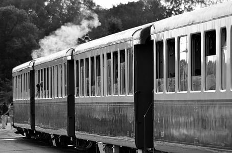 grayscale photo of train thumbnail