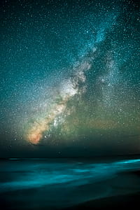 body of water during starry night thumbnail
