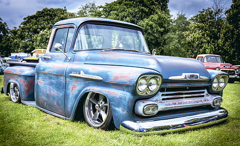 blue Chevrolet 3500 single cab stepside truck thumbnail