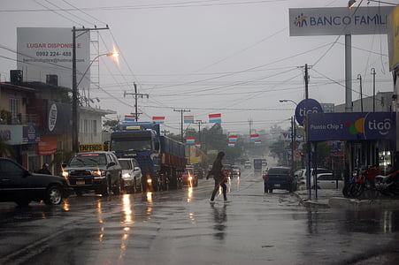 woman crossing road thumbnail