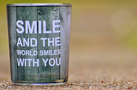 green and gray smile and the world smiles with you painting thumbnail