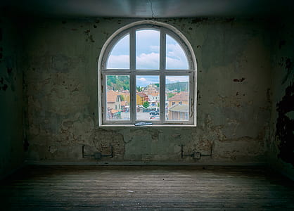 closed casement window in empty room thumbnail