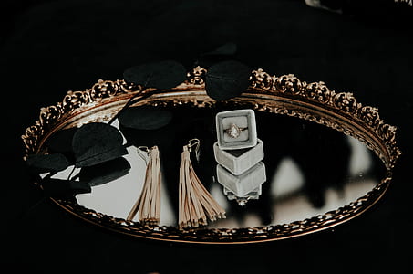 silver-colored bridal ring in box with engagement tray thumbnail
