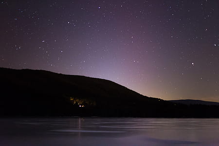 Dark Photography of Mountain and Galaxy thumbnail