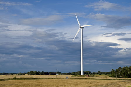 wind turbine under blue sky thumbnail