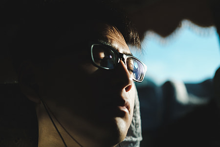 man wearing black framed eyeglasses sleeping in closeup shot thumbnail