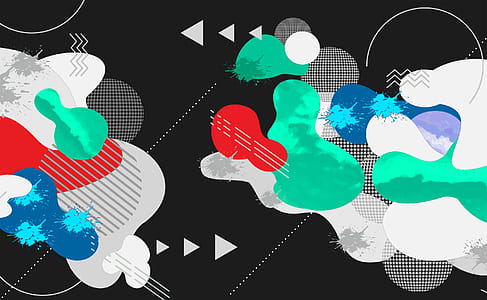 Abstract Colorful Pattern - Background - Organic and Inorganic Forms - Dark Version thumbnail