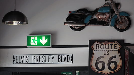 Blue and Black Motorcycle Wall Decoration thumbnail