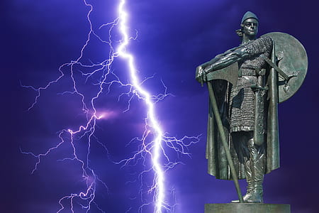 lightning strike near statue thumbnail