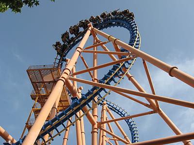 low-angle photography of roller coaster thumbnail