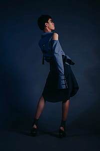 Photo of Woman Wearing Blue Dress thumbnail