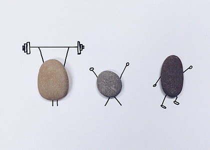 three assorted-color stones with sketches thumbnail