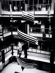 black-and-white, architecture, indoors, monochrome thumbnail