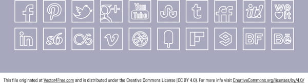 Free vector white line colour icons set eps, ai file