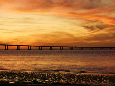 Dusk Sky Over Bridge at Lisbon, Portugal thumbnail
