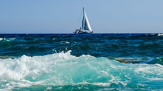 white sailboat on ocean under blue clear sky during daytime thumbnail