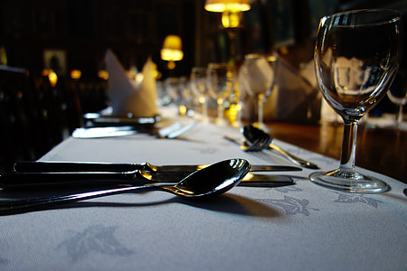 clear wine glass on table thumbnail