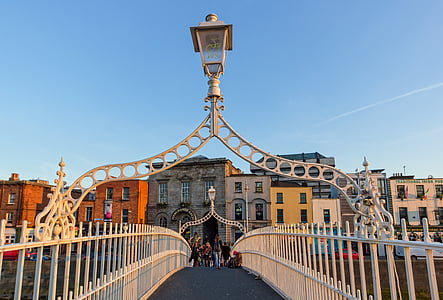 white metal bridge under white sky thumbnail