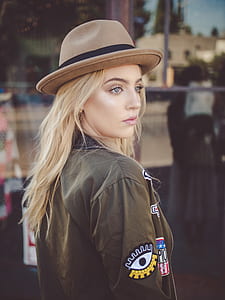 woman in bomber jacket in tilt photography thumbnail