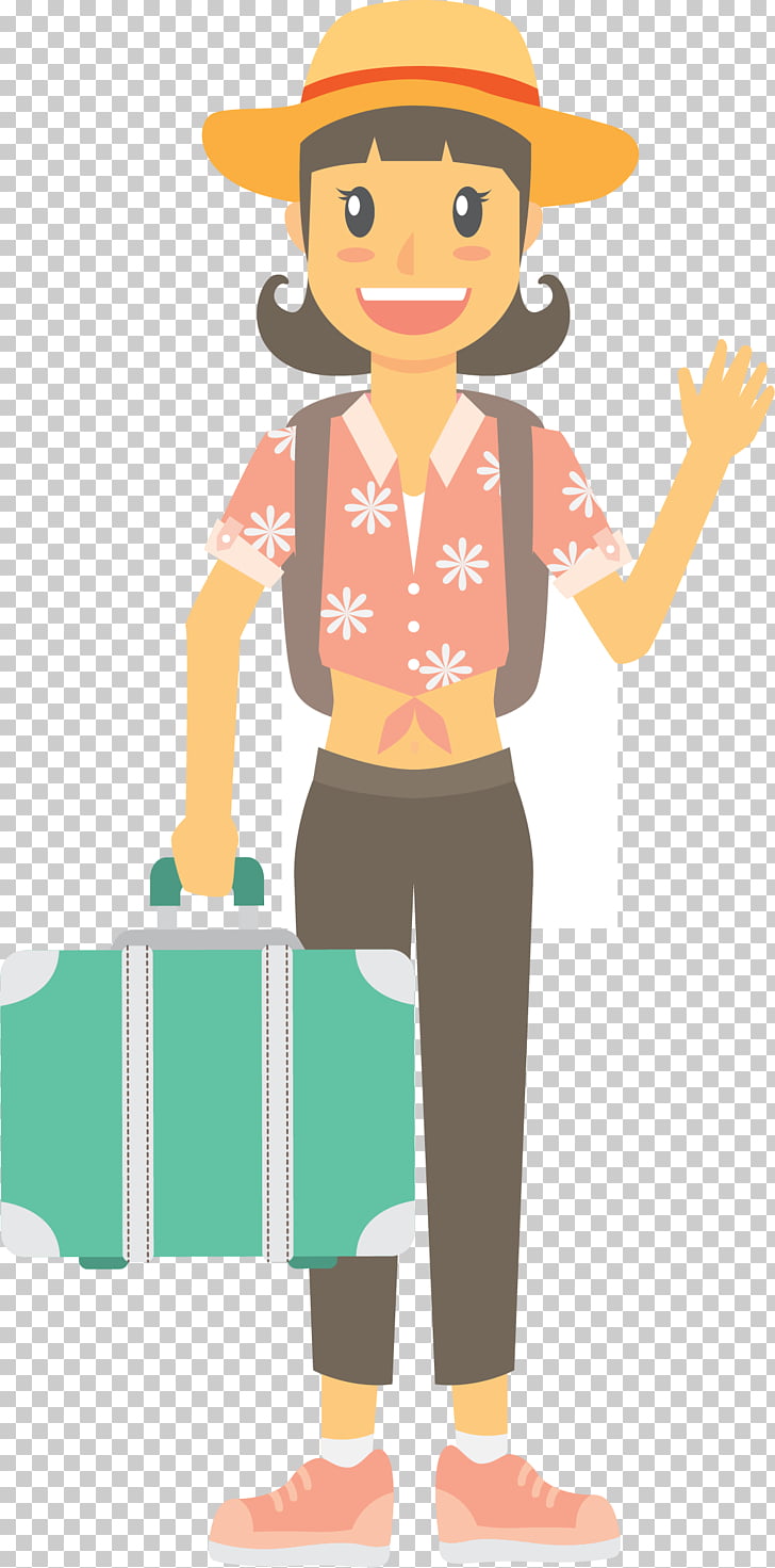 Tourism Infographic, Tourists on seaside holidays in summer, black-haired female drawing carrying green bag PNG clipart