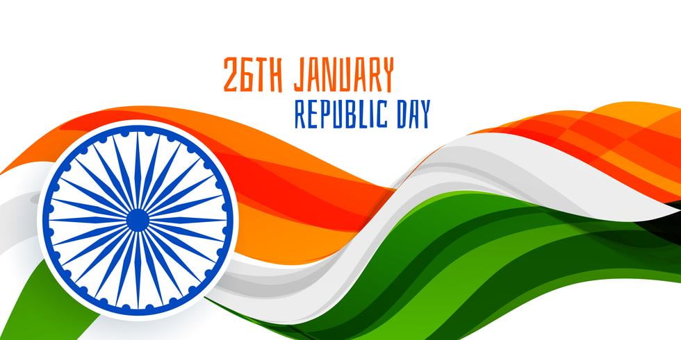 26th January Republic Day Wavy Flag Banner Concept Eps File Free