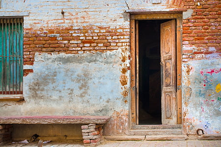 brown wooden door open thumbnail