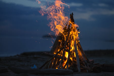 bonfire on beach sand thumbnail