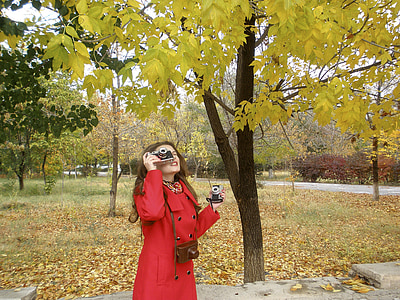 woman capturing tree at daytime thumbnail