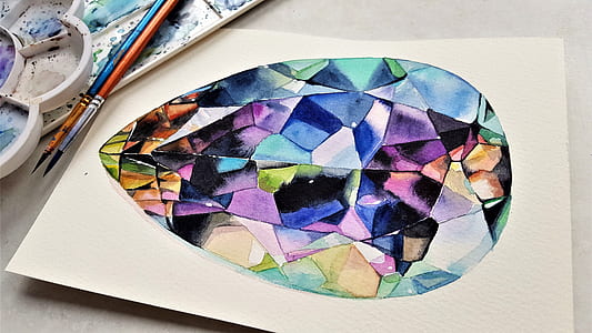 blue and purple abstract art painting thumbnail