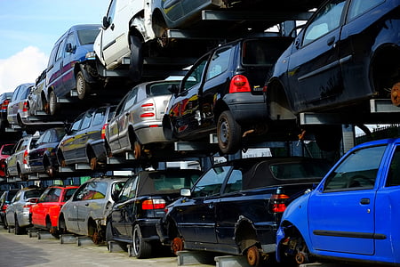 pile of assorted-color junk cars thumbnail