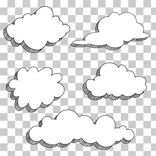 Cartoon Drawing Comics, Cartoon clouds, five white clouds PNG clipart