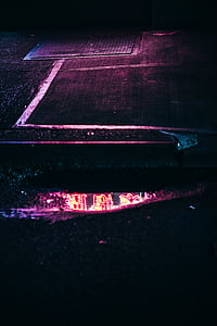 neon, puddle, reflection, pink, walk thumbnail