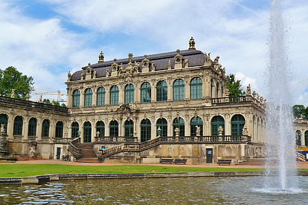 beige palace with water fountain thumbnail