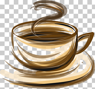 Coffee Tea Cafe Espresso, coffee cup brown stripes, brown teacup illustration PNG clipart
