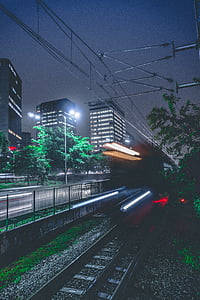 time lapse photo of railway thumbnail