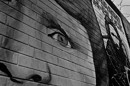painting on wall greyscale photography thumbnail