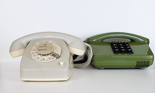 green and white telephones thumbnail