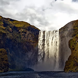 water falls photography during daytime thumbnail