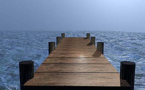 brown wooden dock above body of water during daytime thumbnail