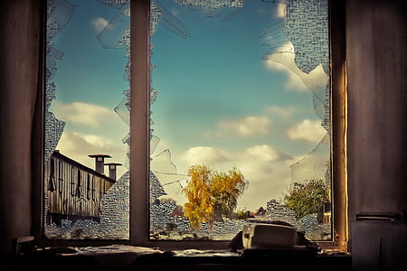 clouds, broken, glass, window thumbnail