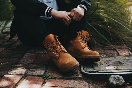 person in brown suede boots thumbnail