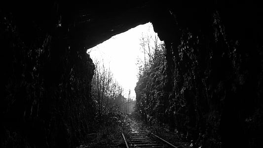 nature, landscape, train, trail, rail, tunnel thumbnail