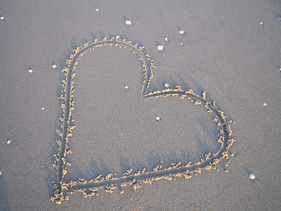 sand with heart draw on it thumbnail
